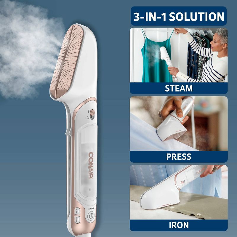 slide 2 of 22, Conair Steam Stylist: Handheld Garment Steamer for Clothing, Travel, 1000W, Detachable Water Tank, 5 Min Steam Time, 1 ct
