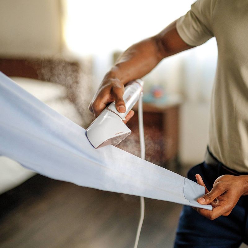 slide 12 of 22, Conair Steam Stylist: Handheld Garment Steamer for Clothing, Travel, 1000W, Detachable Water Tank, 5 Min Steam Time, 1 ct