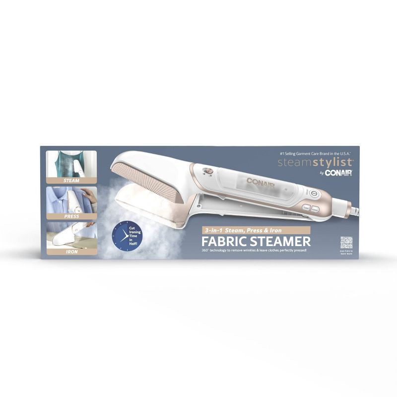 slide 18 of 22, Conair Steam Stylist: Handheld Garment Steamer for Clothing, Travel, 1000W, Detachable Water Tank, 5 Min Steam Time, 1 ct