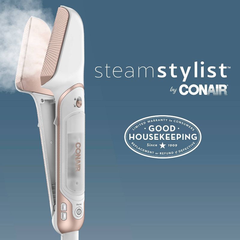 slide 22 of 22, Conair Steam Stylist: Handheld Garment Steamer for Clothing, Travel, 1000W, Detachable Water Tank, 5 Min Steam Time, 1 ct