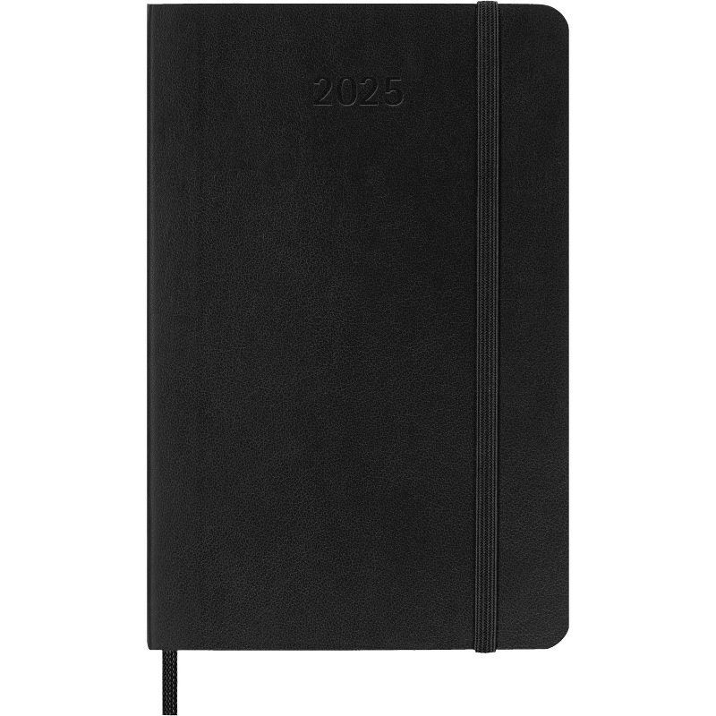 slide 2 of 7, Moleskine 2025 Weekly/Monthly Planner 3.5"x5.5" Pocket Softcover Black: Acid-Free Paper, Elastic Closure, Ribbon Marker, 1 ct