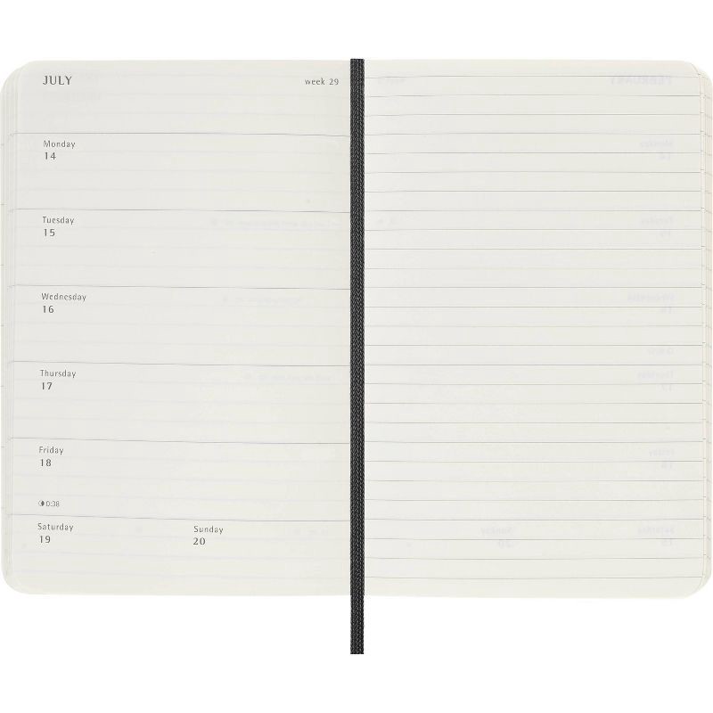 slide 4 of 7, Moleskine 2025 Weekly/Monthly Planner 3.5"x5.5" Pocket Softcover Black: Acid-Free Paper, Elastic Closure, Ribbon Marker, 1 ct