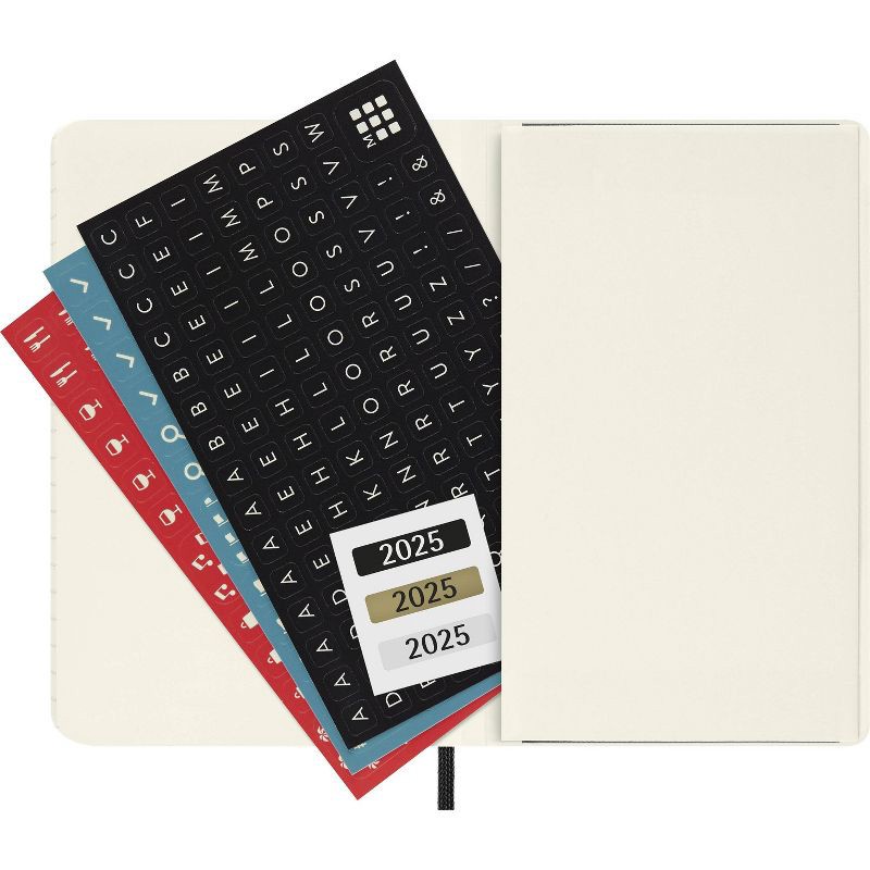 slide 6 of 7, Moleskine 2025 Weekly/Monthly Planner 3.5"x5.5" Pocket Softcover Black: Acid-Free Paper, Elastic Closure, Ribbon Marker, 1 ct