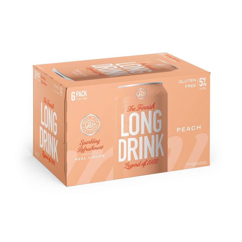 slide 1 of 3, The Finnish Long Drink Peach - 6pk/12 fl oz Cans, 6 ct; 12 fl oz