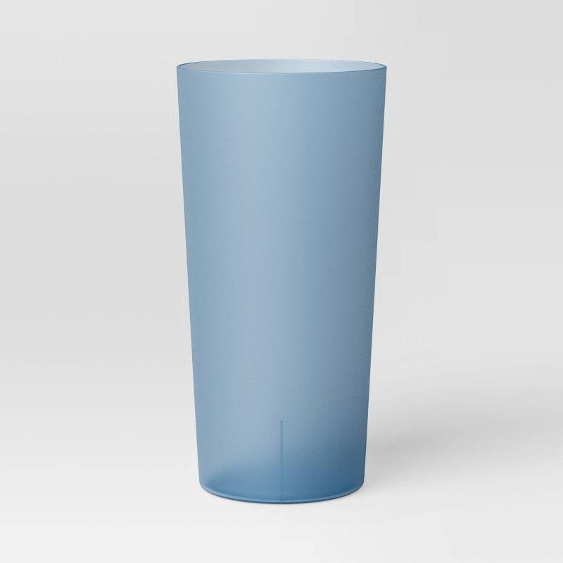 slide 1 of 3, 26oz Tall Tumbler Blue - Room Essentials™: Reusable Plastic Cup, Microwave & Dishwasher Safe, 20% Recycled Material, 26 oz