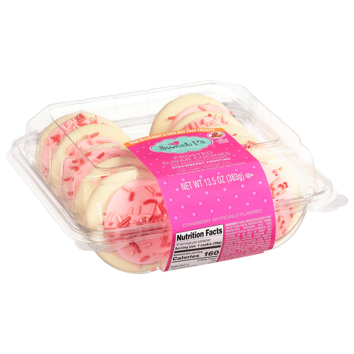 slide 2 of 15, Sweet P's Bake Shop Strawberry Frosting Frosted Sugar Cookies 13.5 oz, 13.5 oz