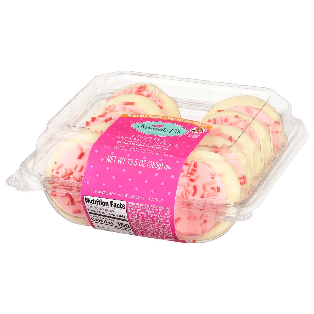 slide 12 of 15, Sweet P's Bake Shop Strawberry Frosting Frosted Sugar Cookies 13.5 oz, 13.5 oz