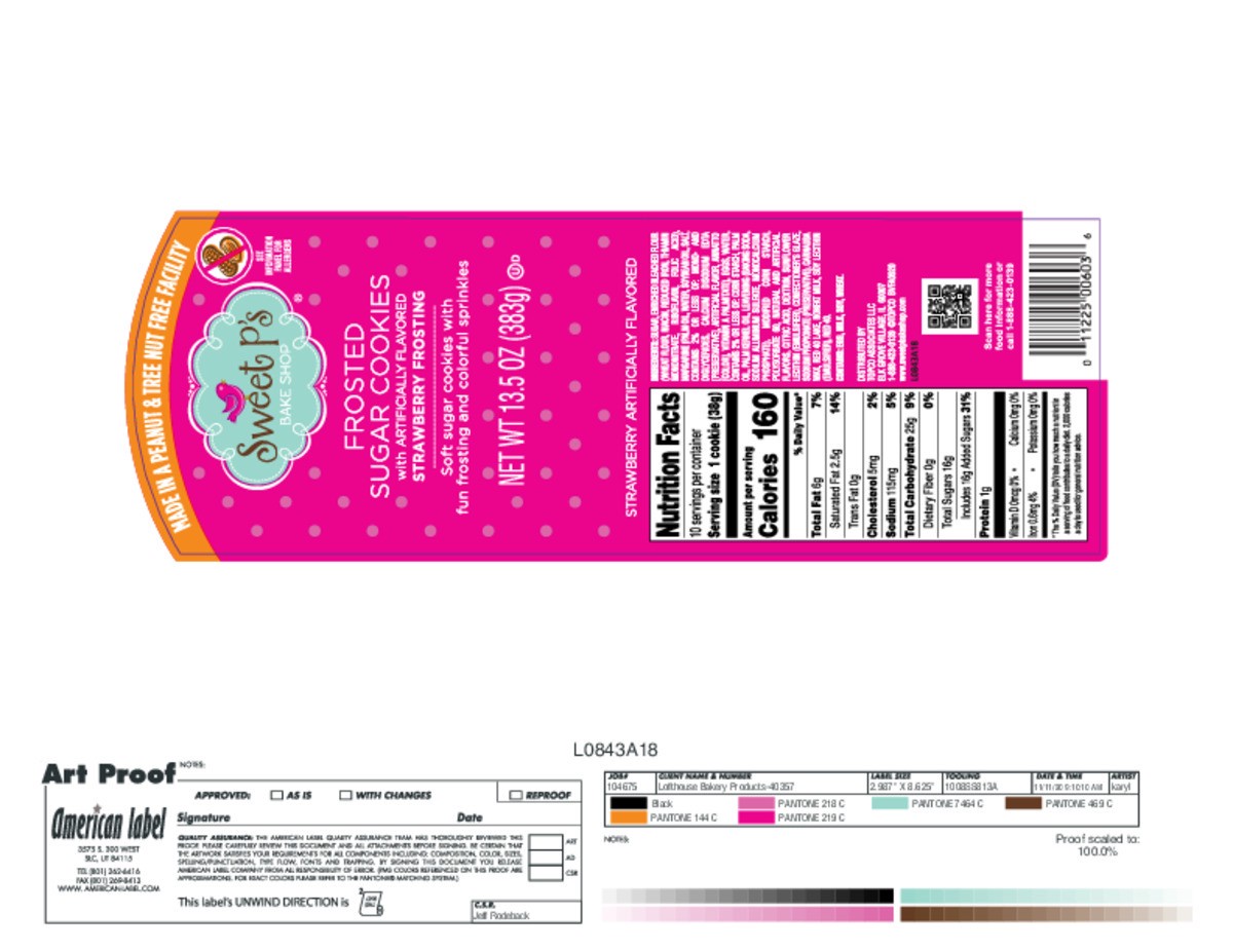 slide 15 of 15, Sweet P's Bake Shop Strawberry Frosting Frosted Sugar Cookies 13.5 oz, 13.5 oz