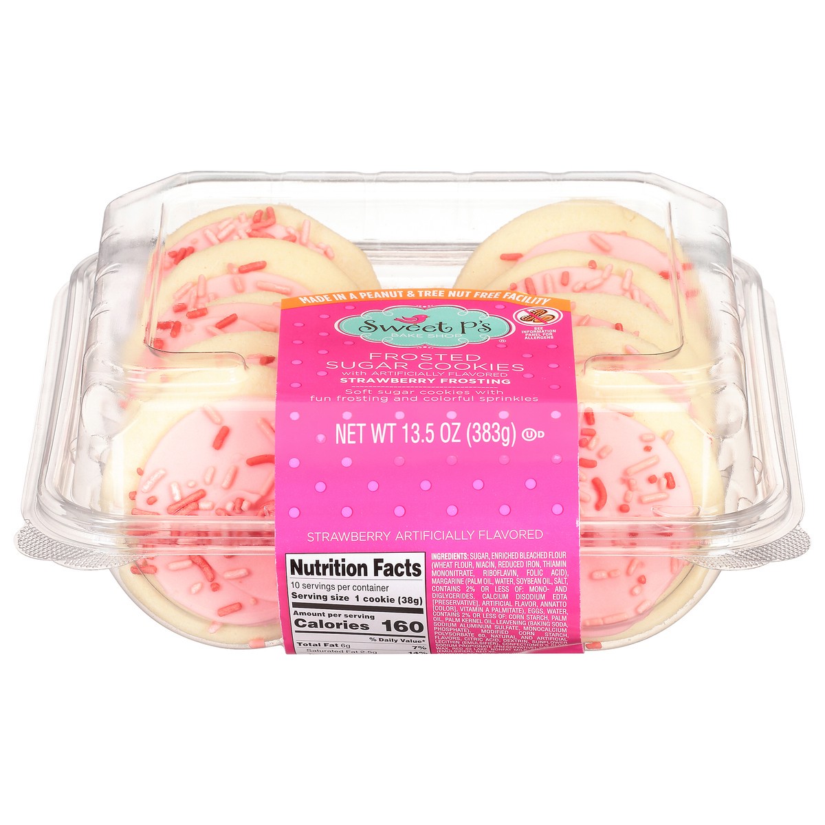 slide 10 of 15, Sweet P's Bake Shop Strawberry Frosting Frosted Sugar Cookies 13.5 oz, 13.5 oz