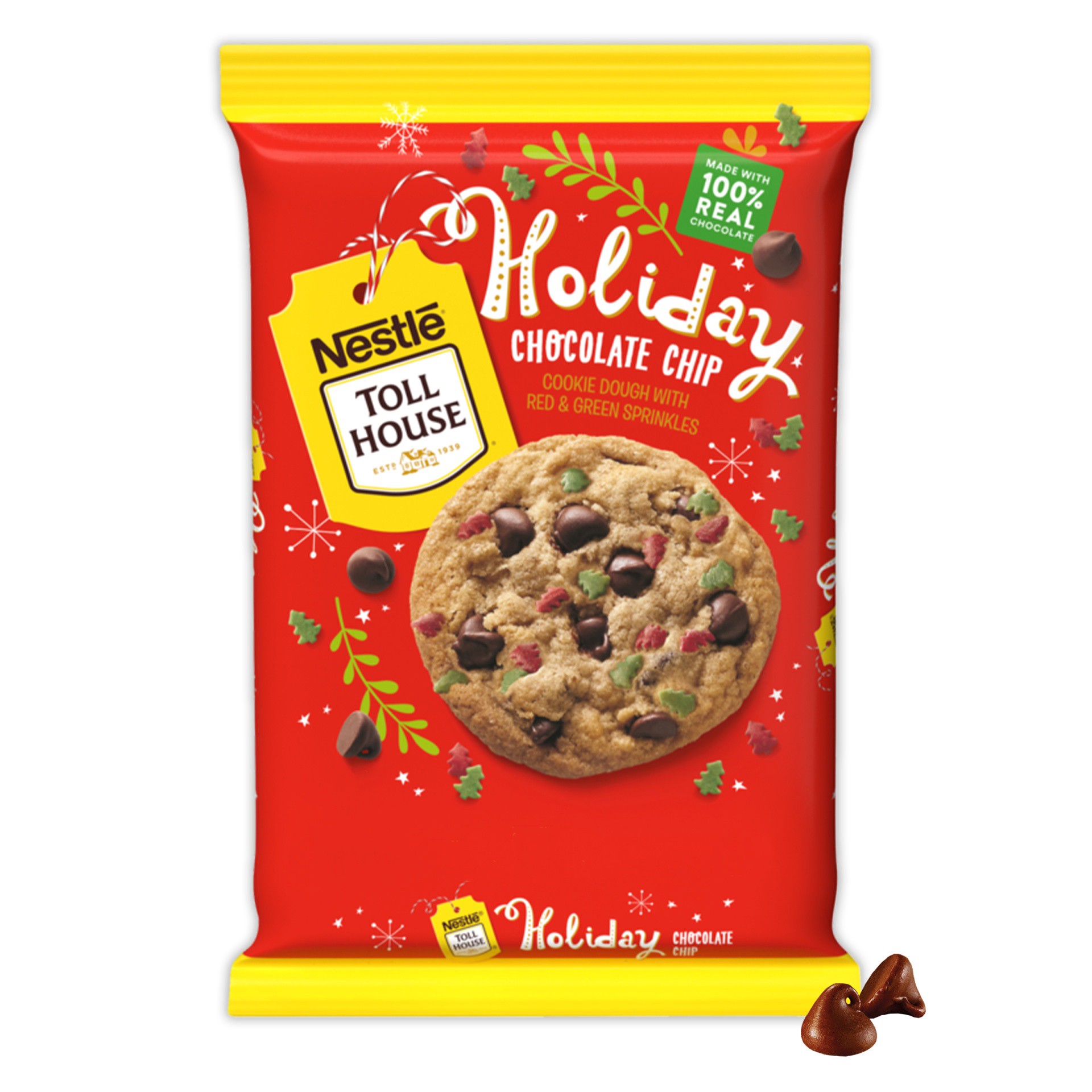 slide 2 of 9, Nestlé Toll House Holiday Chocolate Chip Cookie Dough 16 oz, 16 oz