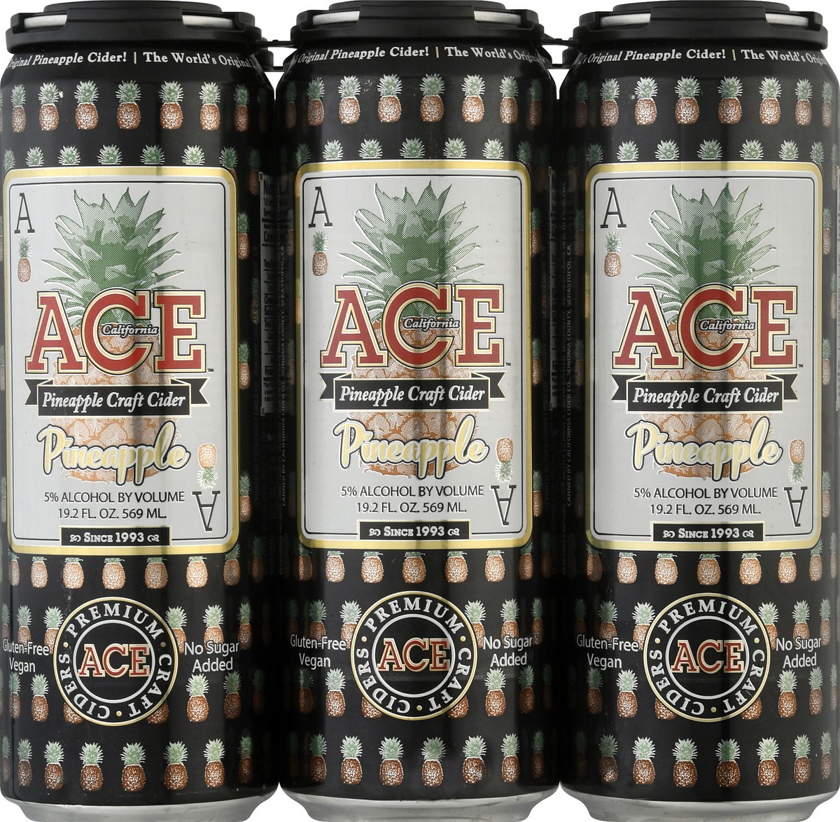 slide 1 of 9, Ace Cider Pineapple Cider 6 ea, 19.2 oz