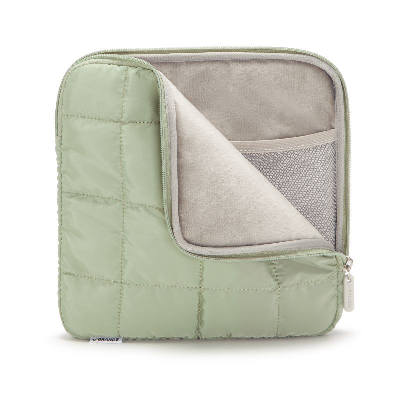 slide 4 of 7, U Brands 10"x10" Nylon Puffer Tech Pouch Matcha, 1 ct