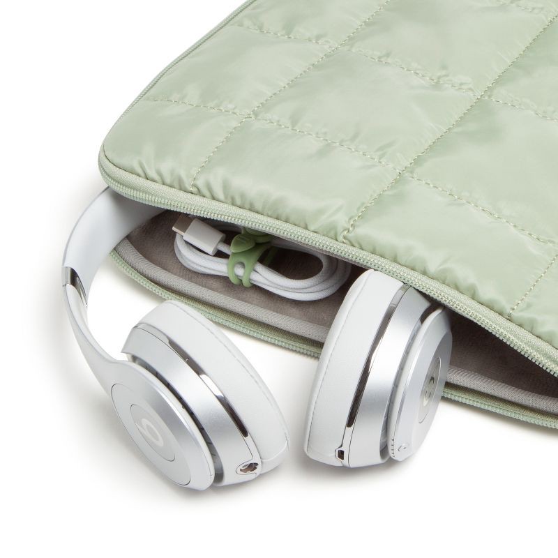 slide 3 of 7, U Brands 10"x10" Nylon Puffer Tech Pouch Matcha, 1 ct