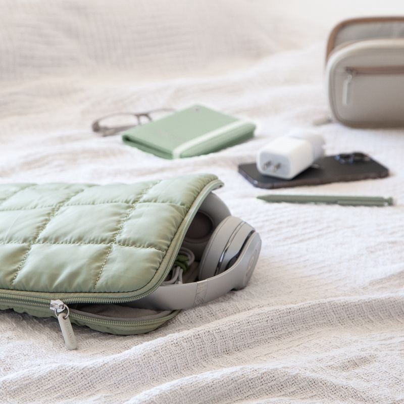 slide 2 of 7, U Brands 10"x10" Nylon Puffer Tech Pouch Matcha, 1 ct