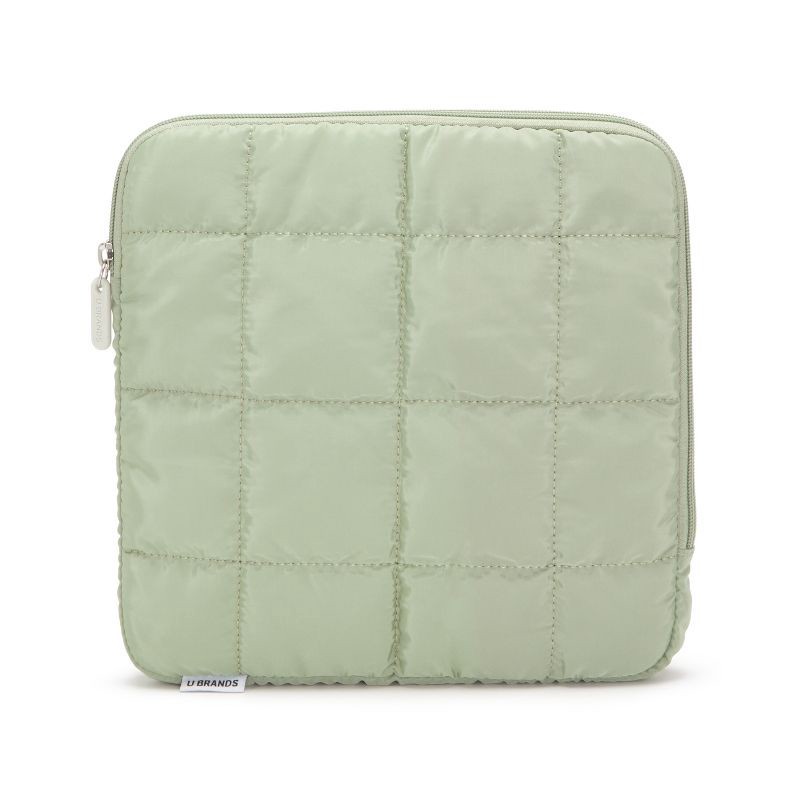 slide 1 of 7, U Brands 10"x10" Nylon Puffer Tech Pouch Matcha, 1 ct