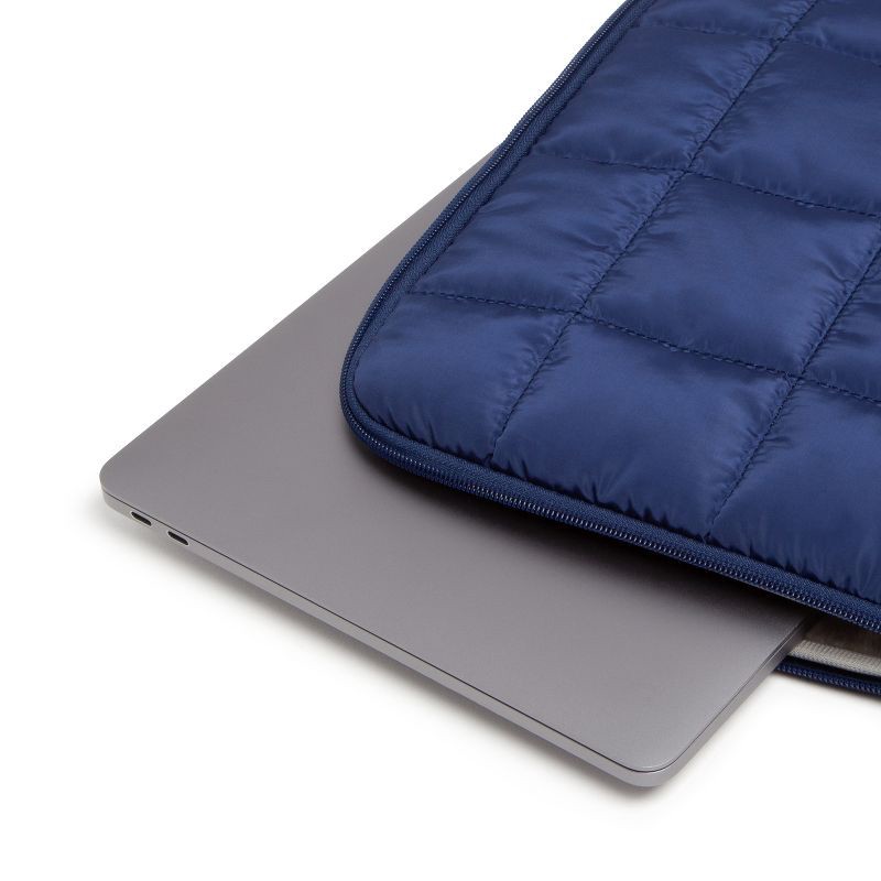 slide 3 of 7, U Brands 15"x10.5" Nylon Puffer Laptop Pouch Storm, 1 ct