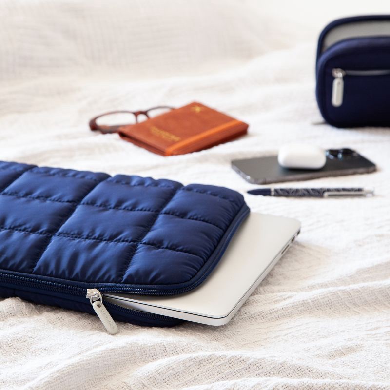 slide 2 of 7, U Brands 15"x10.5" Nylon Puffer Laptop Pouch Storm, 1 ct