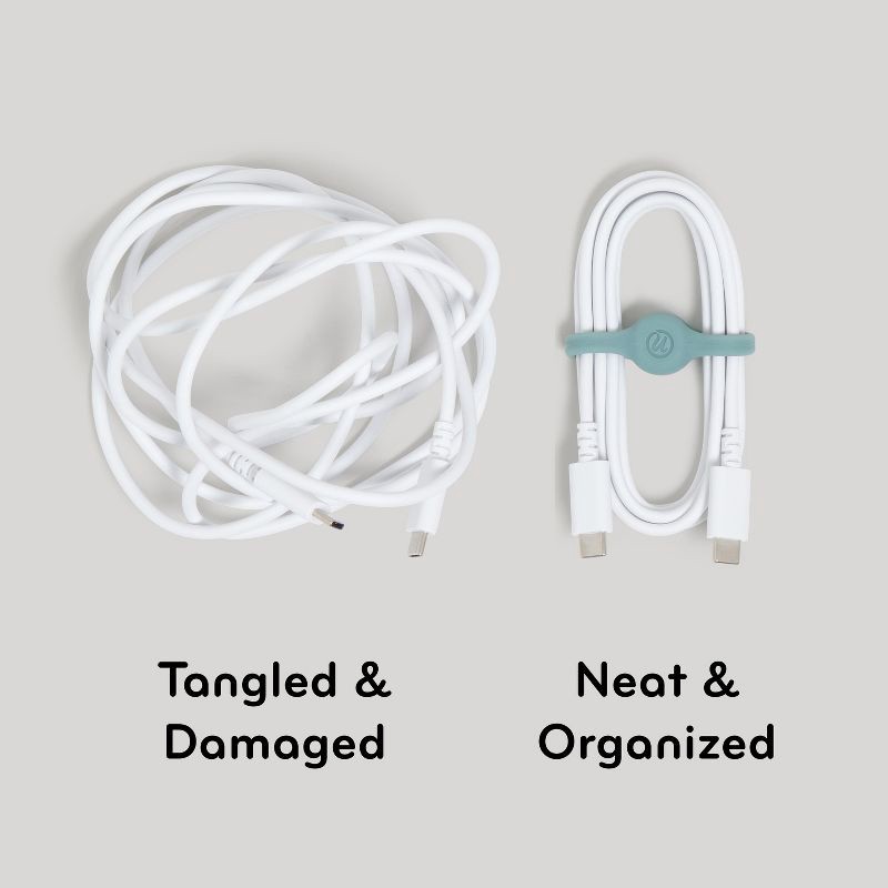 slide 4 of 6, U Brands 3ct Silicone Magnetic Cord Bands, 3 ct