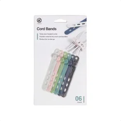 U Brands 6ct Silicone Cord Bands