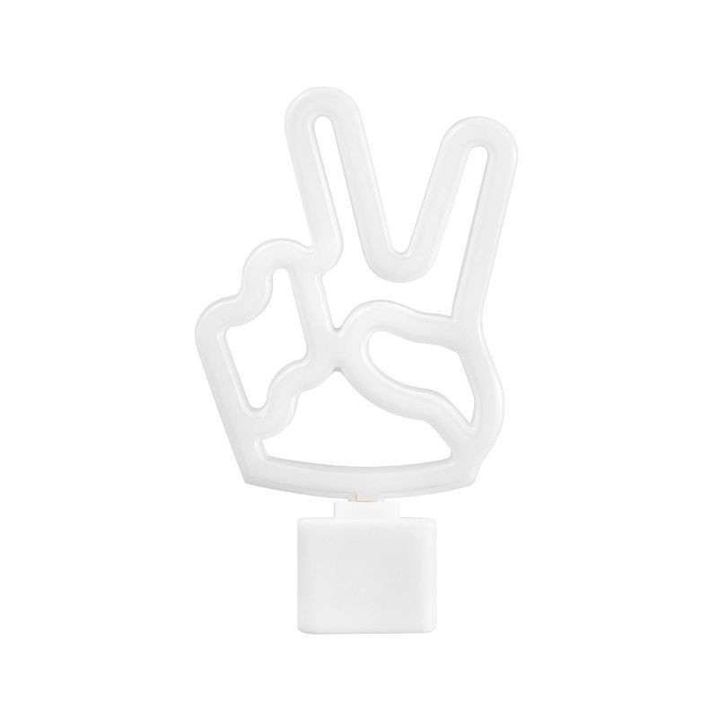 slide 1 of 8, Globe Electric Auto On Off Neon Peace Sign Night Light: LED Peace Sign Lighting, Green, Novelty Nightlights, Electric, 1 ct
