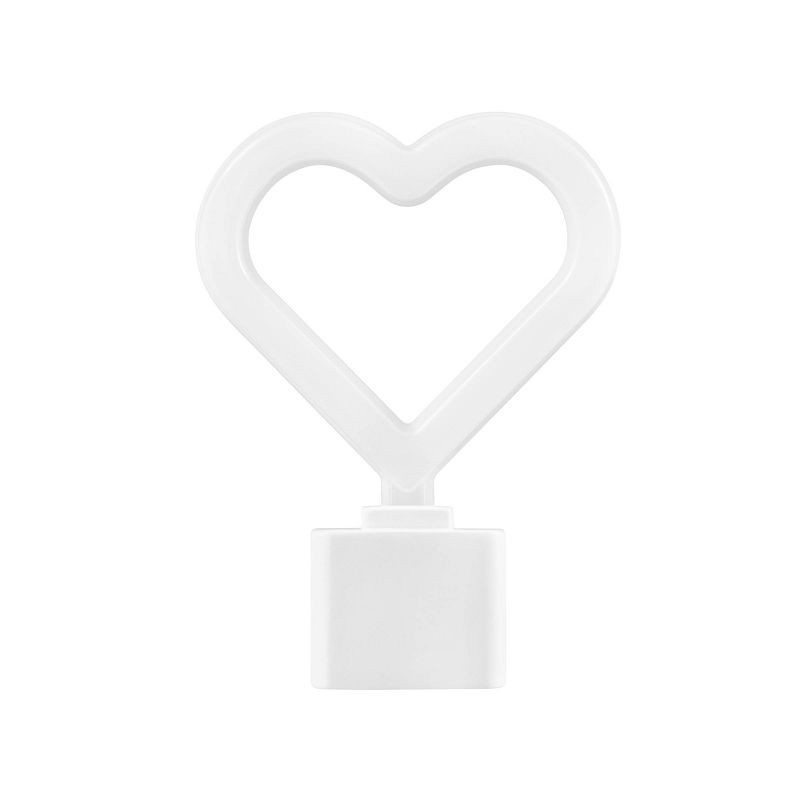 slide 1 of 8, Globe Electric Auto On/Off Neon Pink Heart Night Light, 1 ct