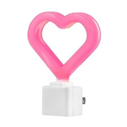 Globe Electric Auto On/Off Neon Pink Heart Night Light
