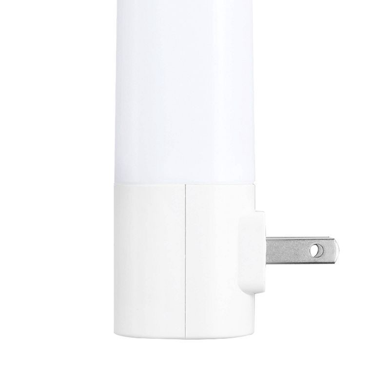 slide 4 of 8, Globe Electric LED Auto On/Off Cylinder Night Light 3000K 5 Lumens: Wall Plug-In, Kids' Novelty, White, No Assembly Required, 1 ct