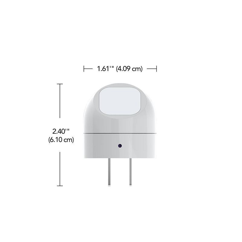 slide 7 of 7, Globe Electric 2 pack LED Auto On/Off Rotating Night Lights: Wall Plug Nightlight for Kids', Plugin, White, No Assembly Required, 2 ct