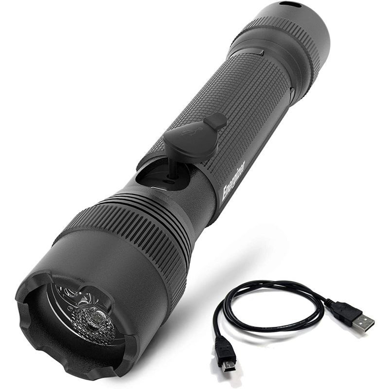 slide 7 of 7, Energizer 700 Lumens Rechargeable Tactical Metal Light: LED Flashlight, Impact & Water-Resistant, Pocket Clip, Black, 1 ct