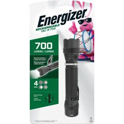 Energizer 700 Lumens Rechargeable Tactical Metal Light: LED Flashlight, Impact & Water-Resistant, Pocket Clip, Black