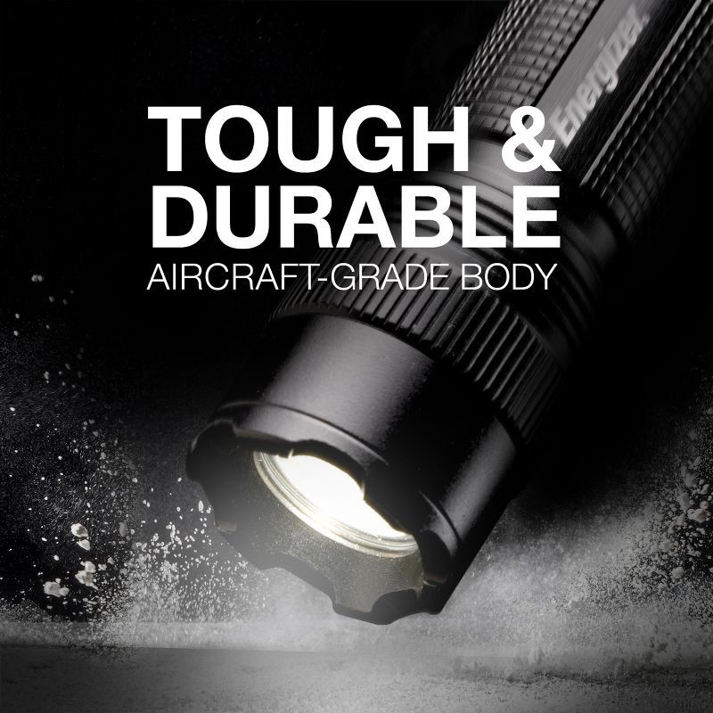 slide 2 of 7, Energizer TAC 300 LED Tactical Metal Flashlight: Impact & Water-Resistant, Aluminum, Includes Battery, 300 Lumens, Strobe Mode, 1 ct