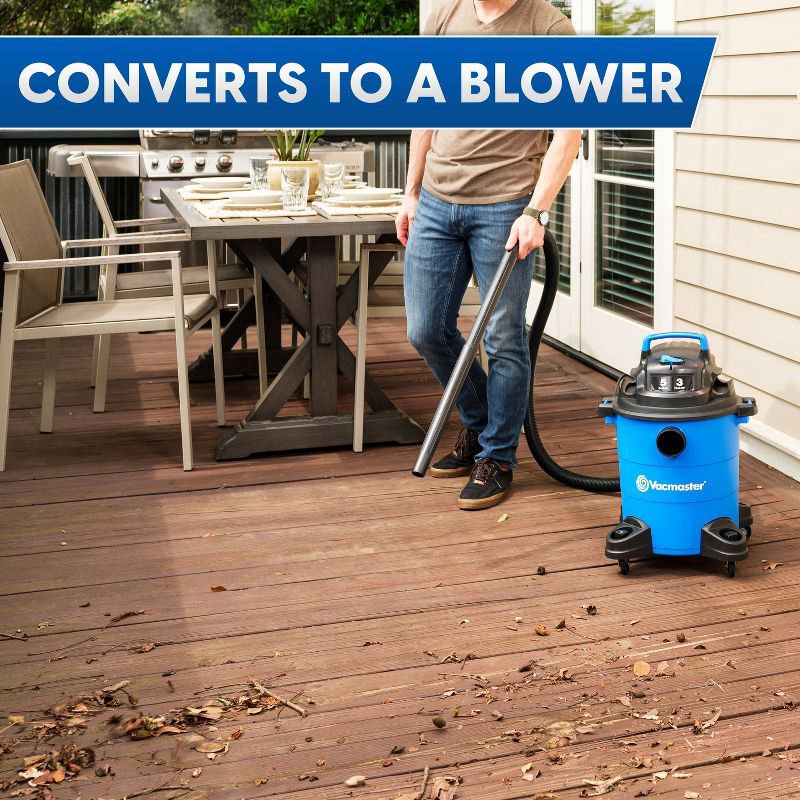 slide 4 of 9, Vacmaster 5gal 3 Peak HP Wet/Dry Vacuum, 5 gal