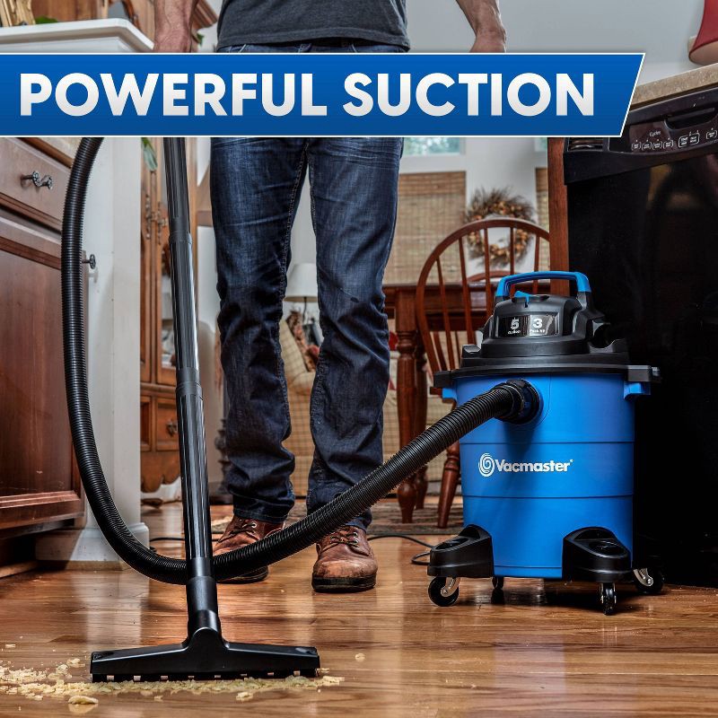 slide 7 of 9, Vacmaster 5gal 3 Peak HP Wet/Dry Vacuum, 5 gal