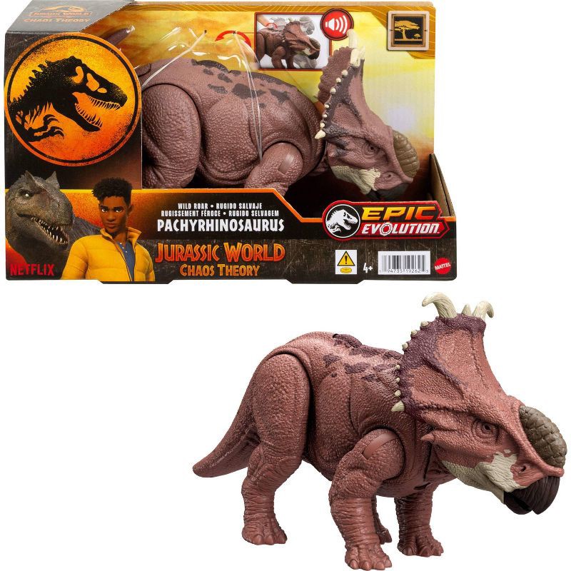 slide 1 of 7, Mattel Jurassic World Wild Roar Pachyrhinosaurus Action Figure, 1 ct