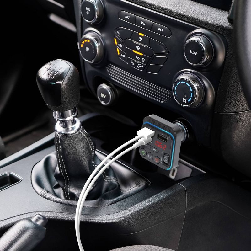 slide 6 of 6, Monster Wireless FM Transmitter with 20Watt USB-C and 3D Surround Sound: Bluetooth Car Accessory, Black, Lifetime Warranty, 1 ct