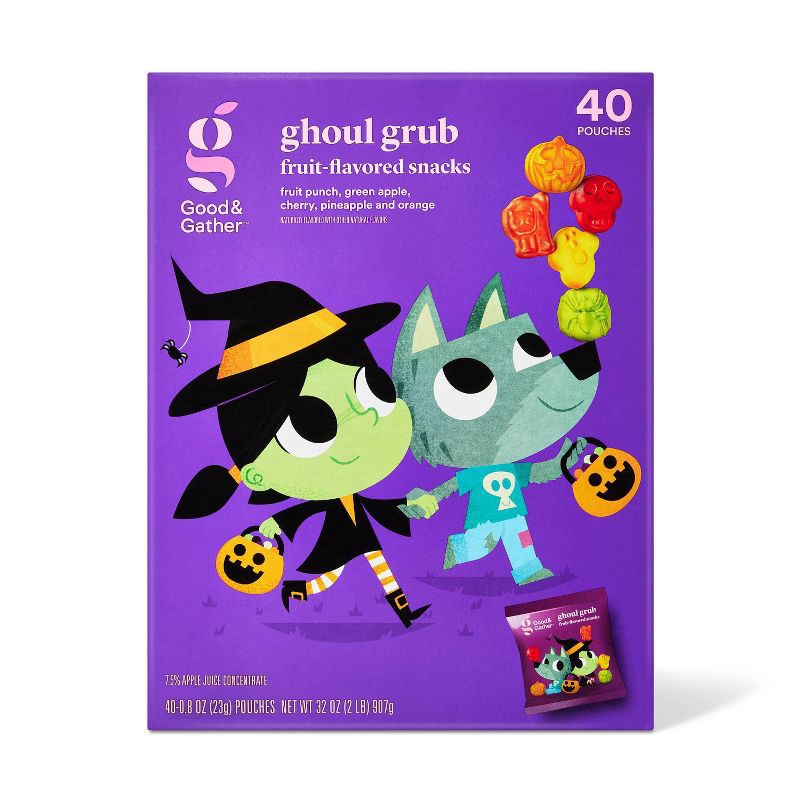 slide 1 of 5, Halloween Fruit Flavored Snacks - 32oz/40ct - Good & Gather™, 40 ct