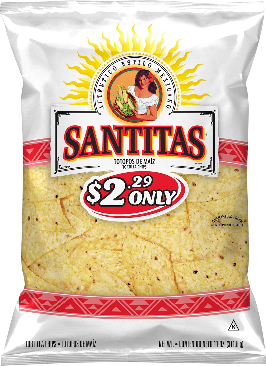 slide 3 of 3, Santitas White Corn Tortilla Chips, 11 oz