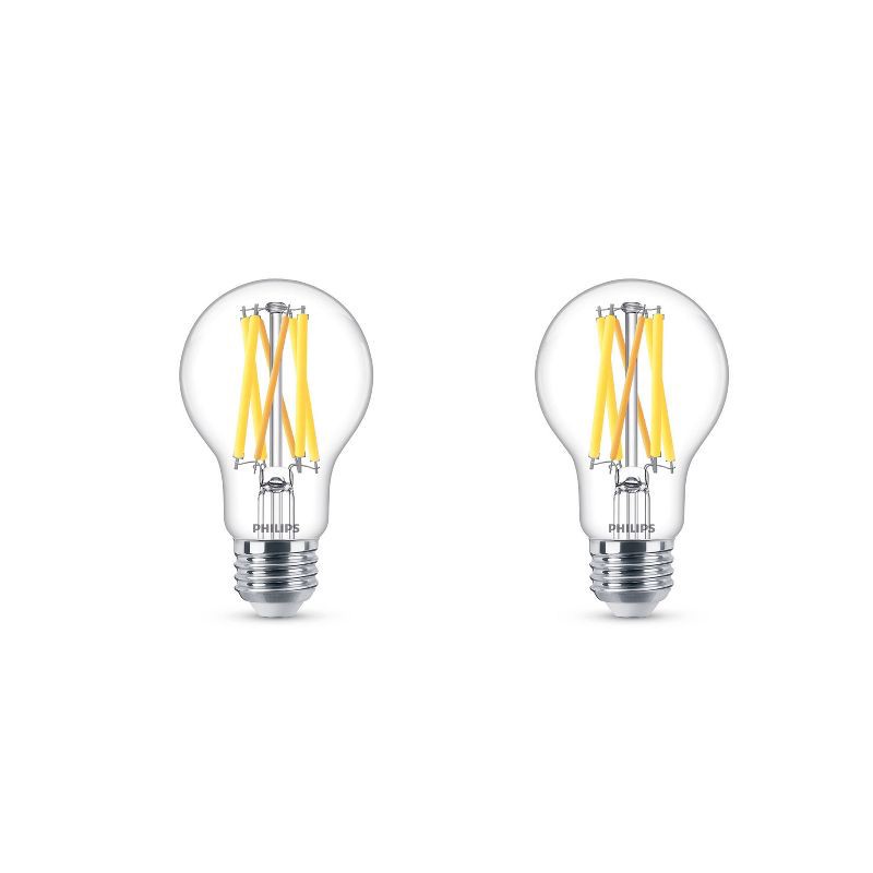 slide 2 of 7, Philips UltraDef LED 100W Clear Soft White A19 2P: Dimmable, 1500 Lumens, 2700K, 13.7-Year Life, E26 Base, 2-Pack, 1 ct