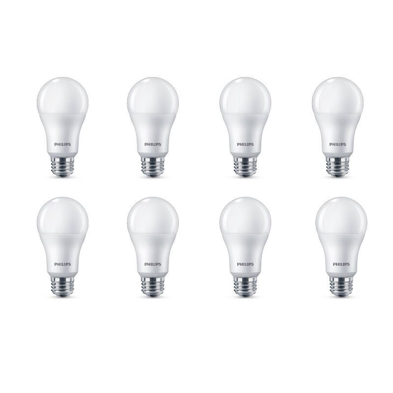 slide 2 of 6, Philips LED 100W Frosted Soft White A19 8-Pack (Non-T20): 1500 Lumens, Standard E26 Base, 2700K, General Purpose Light Bulbs, 1 ct