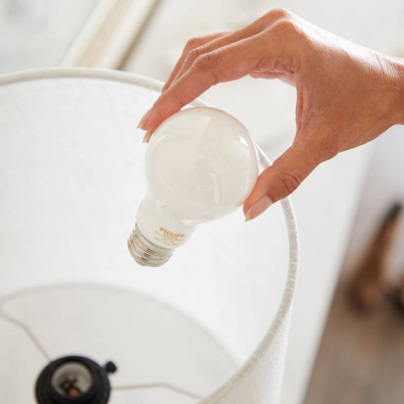 slide 3 of 6, Philips LED 75W Frosted Soft White Non-Dim A19 4P (Non-T20): 1100 Lumens, E26 Base, 2700K, 10W, 4-Pack, 1 ct