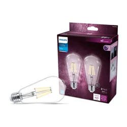 Philips LED 40W Clear ST19 Daylight: E26 Edison Bulb, 5000K, Dimmable, Energy Star, 400 Lumens, 2-Pack