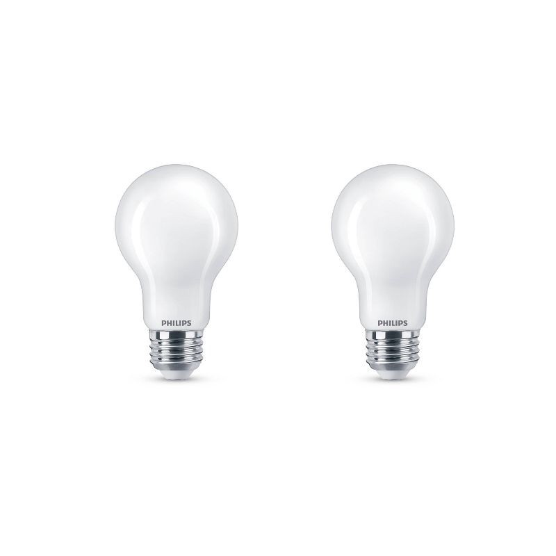 slide 2 of 7, Philips UltraDef LED 100W Frosted Daylight A19 2P: Dimmable, 1500 Lumens, 5000K, 13.7-Year Life, E26 Base, 2-Pack, 1 ct