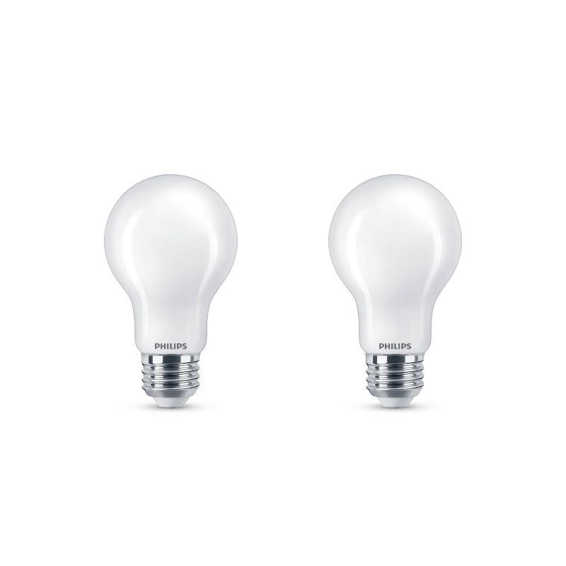 slide 2 of 7, Philips UltraDef LED 75W Frosted Daylight A19 2P: 9 Watt Dimmable Light Bulbs, 1100 Lumen, E26 Base, 5000K, 2 Pack, 2 ct