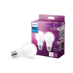 Philips UltraDef LED 75W Frosted Daylight A19 2P: 9 Watt Dimmable Light Bulbs, 1100 Lumen, E26 Base, 5000K, 2 Pack
