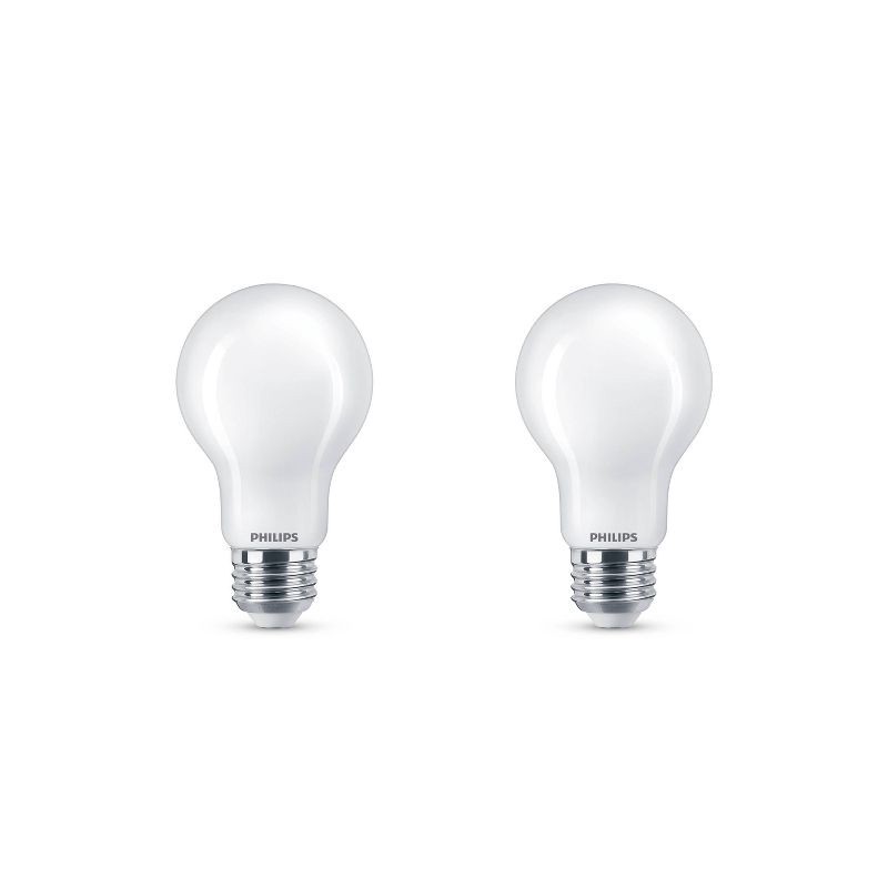 slide 2 of 7, Philips UltraDef LED 100W Frosted Soft White A19 2P: Dimmable, 1500 Lumens, 13.7-Year Life, E26 Base, 2700K, 2-Pack, 1 ct