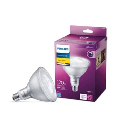Philips LED 120W Bright White PAR38 1P: Dimmable Outdoor Flood Light Bulb, 120V, Energy Star Certified, 3000K, E26 Base