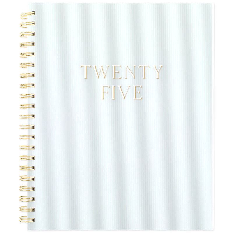 slide 1 of 9, Sugar Paper Essentials 2025 Weekly/Monthly Planner 9.5"x11" Frosted Dusty Blue Stripe: Personal Agenda, Non-Toxic, Acid-Free, 1 ct