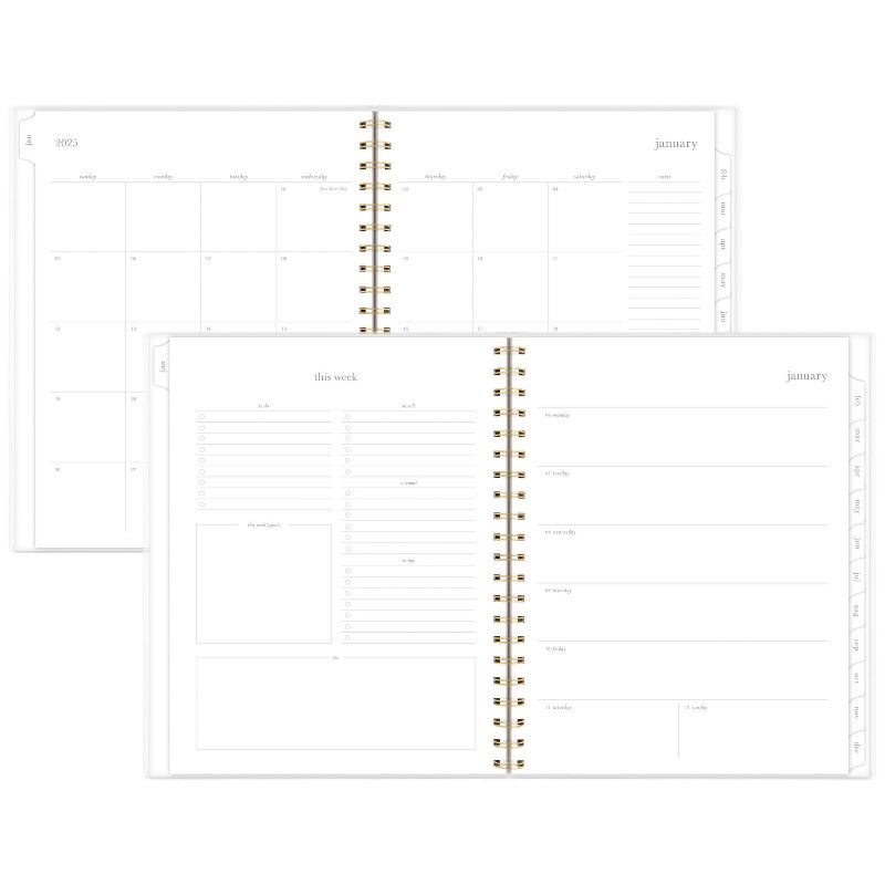 slide 3 of 9, Sugar Paper Essentials 2025 Weekly/Monthly Planner 9.5"x11" Frosted Dusty Blue Stripe: Personal Agenda, Non-Toxic, Acid-Free, 1 ct