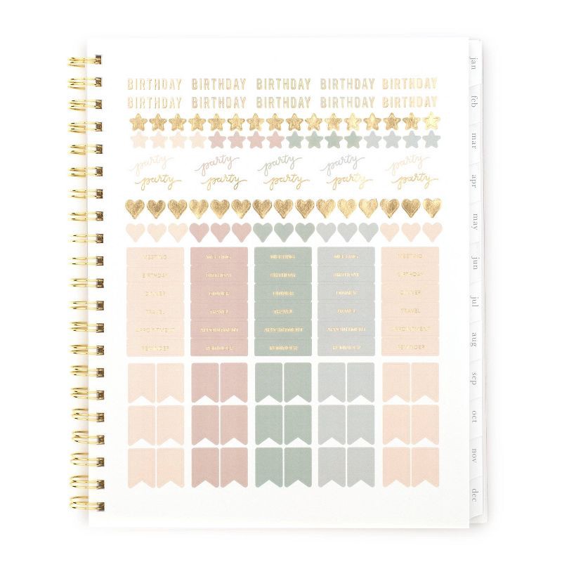 slide 6 of 9, Sugar Paper Essentials 2025 Weekly/Monthly Planner 9.5"x11" Frosted Dusty Blue Stripe: Personal Agenda, Non-Toxic, Acid-Free, 1 ct