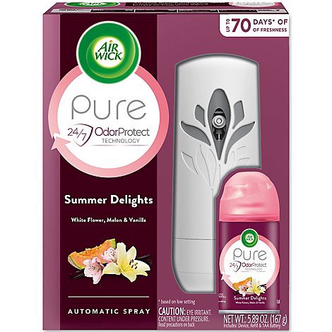 slide 1 of 1, Air Wick Pure Summer Delights Automatic Air Freshener Gadget Plus Refill Spray Kit - 5.89 Oz, 5.89 oz